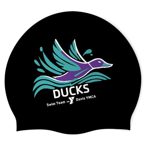 Davis Family YMCA - Swimoutlet PO25913368 (BLK/03) - Wrinkle-Free Silicone Swimming Cap
