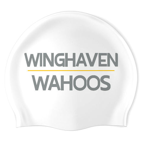 WingHaven Wahoos - Swimoutlet PO24989614 (WHT/02) - Wrinkle-Free Silicone Swimming Cap