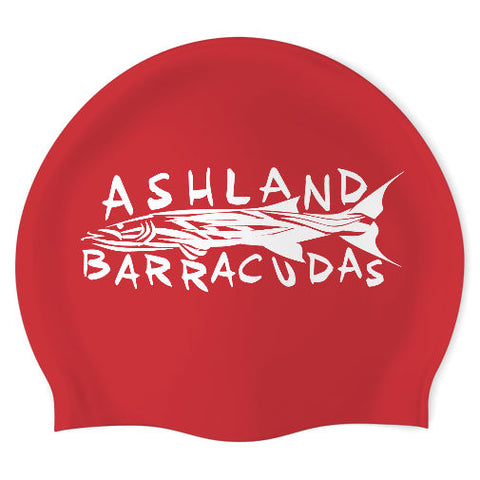 Ashland Barracudas Team - Swimoutlet PO# (RED/01) - Wrinkles Free Silicone Swimming Cap