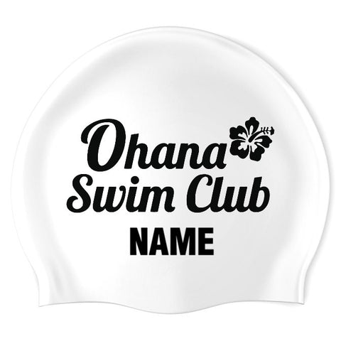 Ohana Swim Club - Swimoutlet PO30415 (WHT/01/P) - Wrinkle-Free Silicone Swimming Cap