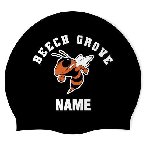 Flashes Aquatics - Swimoutlet PO25782436 (BLK/02/P) - Wrinkle-Free Silicone Swimming Cap