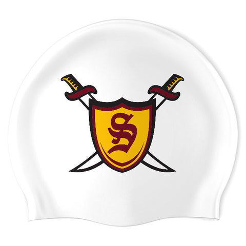 Schaumburg Boys Swim and Dive - Swimoutlet PO25672246 (WHT/03) - Wrinkle-Free Silicone Swimming Cap