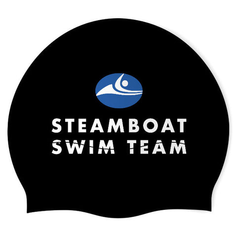 Steamboat Springs Swim Team - Swimoutlet PO25710662 (BLK/02) - Wrinkle-Free Silicone Swimming Cap