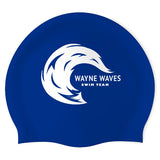 Wayne Waves Swim Team - Swimoutlet PO71247 (RBL/01) - Wrinkle-Free Silicone Swimming Cap