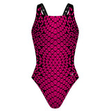 Black/ Pink Geometry Classic Strap - Classic Strap Swimsuit