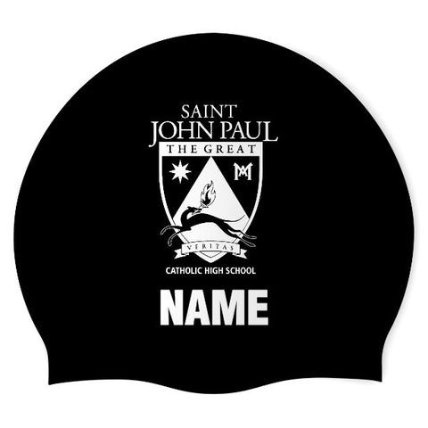 St. John Paul the Great Catholic HS - Swimoutlet PO77014 (BLK/01/P) - Wrinkle-Free Silicone Swimming Cap