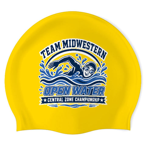 TEAM MIDWESTERN - Swimoutlet PO26230414 (YEL/03) - Wrinkle-Free Silicone Swimming Cap