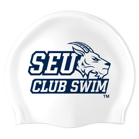 St. Edwards University Swim Club - Swimoutlet PO77123 (WHT/01) - Wrinkle-Free Silicone Swimming Cap