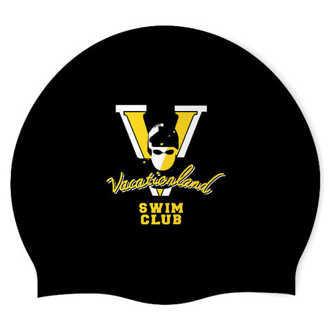 Vacationland Swim Club - Swimoutlet PO2943-0160 (BLK/02) - Wrinkle-Free Silicone Swimming Cap