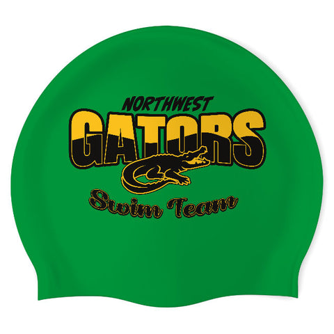 Northwest Swim Team Gators- Swimoutlet PO79274 (KEL/02) - Wrinkle-Free Silicone Swimming Cap