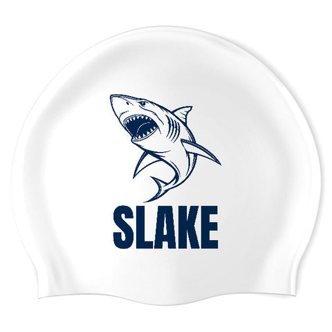 Silverlake Sharks Masters - Swimoutlet PO45752 (WHT/01) - Wrinkle-Free Silicone Swimming Cap