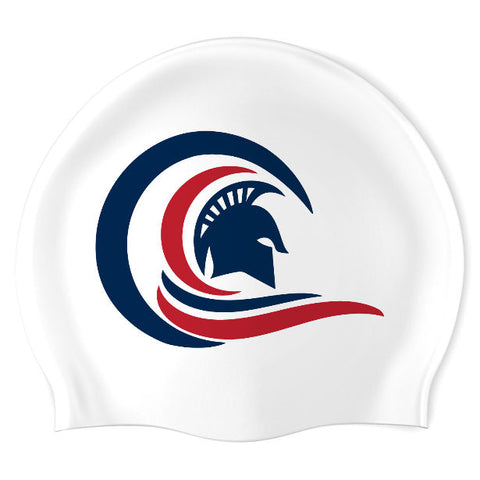 Spartan Logo - Swimoutlet PO25747560 (WHT/02) - Wrinkle-Free Silicone Swimming Cap