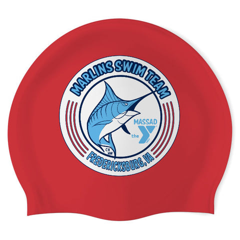 Massad Marlins Swim Team - Swimoutlet PO72968 (RED/03) - Wrinkle-Free Silicone Swimming Cap