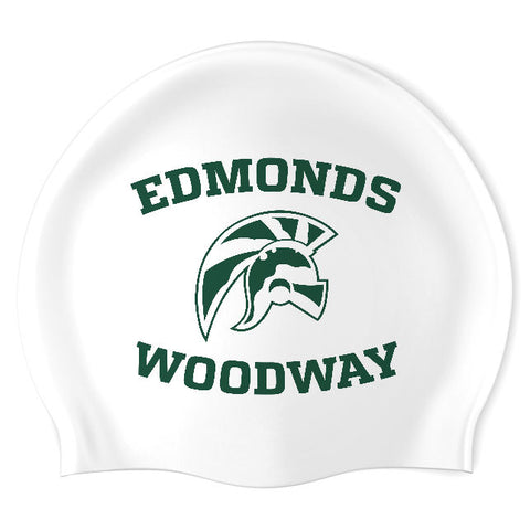 Edmonds-Woodway HS Boys' Swim Team- Swimoutlet PO38856 (WHT/01) - Wrinkle-Free Silicone Swimming Cap