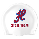 Huntsville High School 2 - Swimoutlet PO26592110 (WHT/02) - Wrinkle-Free Silicone Swimming Cap