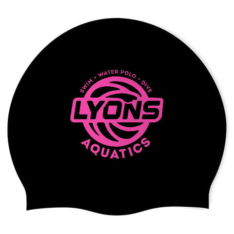 Lyons Aquatics - Swimoutlet PO43398 (BLK/01) - Wrinkle-Free Silicone Swimming Cap