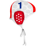 Gold Coast FV Goalie white Cords - Ear guard Red - Water Polo Cap