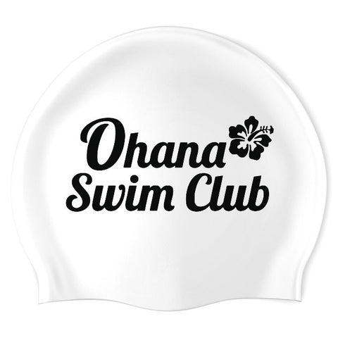 Ohana Swim Club - Swimoutlet PO30415 (WHT/01) - Wrinkle-Free Silicone Swimming Cap