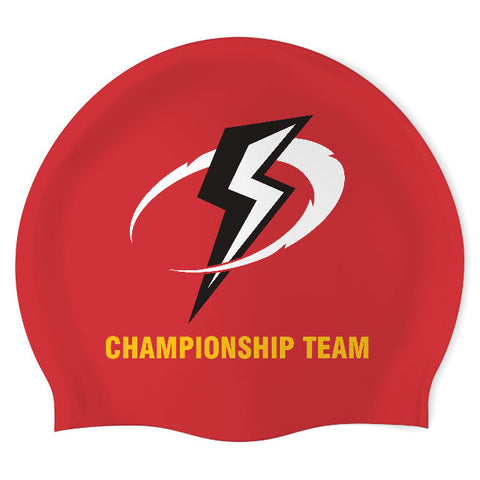 St. Cloud Thunderbolts Aquatics - Swimoutlet PO26215248 (RED/03) - Wrinkle-Free Silicone Swimming Cap
