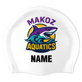 Makoz Aquatics Racers Club - Swimoutlet PO26067150 (WHT/04/P) - Wrinkle-Free Silicone Swimming Cap