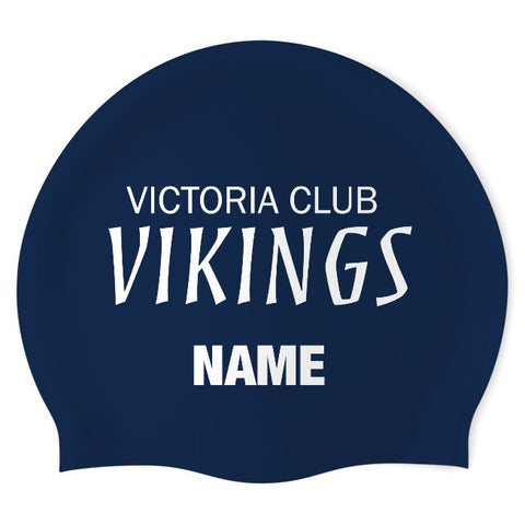 Victoria Club Vikings Swim & Dive - Swimoutlet PO20531 (NBL/01/P) - Wrinkle-Free Silicone Swimming Cap - PERSONALIZED