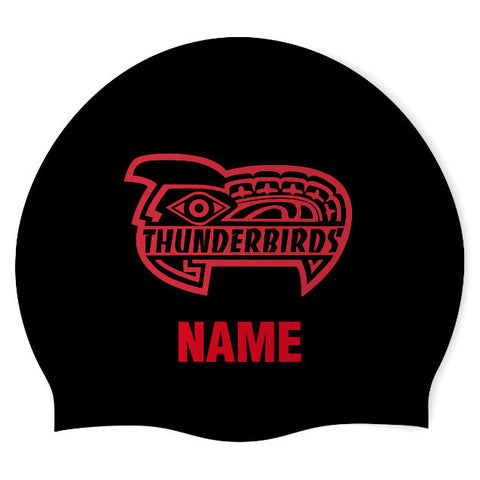 Thunderbird Aquatic Club - Swimoutlet PO25618156 (BLK/01/P) - Wrinkle-Free Silicone Swimming Cap