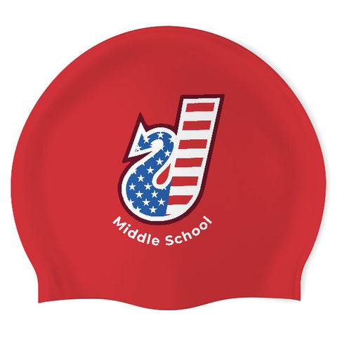 Jeffersonville Middle School - Swimoutlet PO56019 (RED/03) - Wrinkle-Free Silicone Swimming Cap