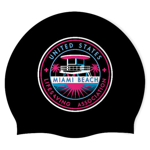 USLA Miami Beach - Swimoutlet PO26436114 (BLK/04) - Wrinkle-Free Silicone Swimming Cap