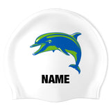 Willow Creek 3 Dolphins_SwimoutletSO18061892 (WHT_02-P) - Wrinkle-Free Silicone Swimming Cap