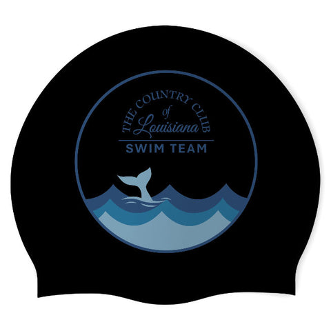 CCLA Dolphins - Swimoutlet PO76529 (BLK/03) - Wrinkle-Free Silicone Swimming Cap