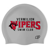 Vermillion Vipers (SIG/02) - Wrinkle-Free Silicone Swimming Cap