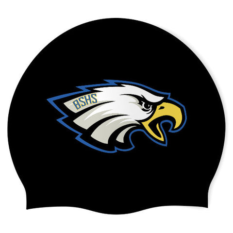Big Sky HS Swim Team - Swimoutlet PO25766622 (BLK/04) - Wrinkle-Free Silicone Swimming Cap