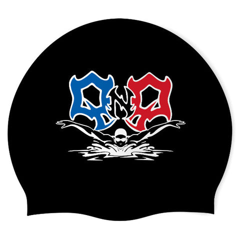 North Quincy HS Swim Team - Swimoutlet POSO53105 (BLK/03) - Wrinkle-Free Silicone Swimming Cap