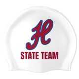 Huntsville High School 2 - Swimoutlet PO26592110 (WHT/02) - Wrinkle-Free Silicone Swimming Cap