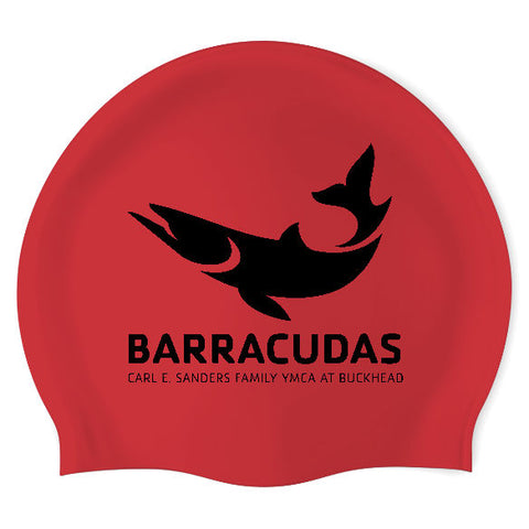 Carl E. Sanders Barracudas - Swimoutlet PO46216 (RED/01) - Wrinkle-Free Silicone Swimming Cap