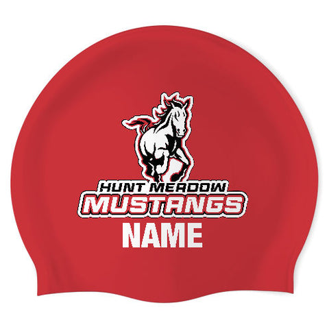 Hunt Meadow Swim Team - Swimoutlet PO68167 (RED/02/P) - Wrinkles Free Silicone Swimming Cap