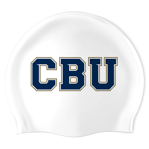 California Baptist University - Swimoutlet PO25675723 (WHT/02) - Wrinkle-Free Silicone Swimming Cap