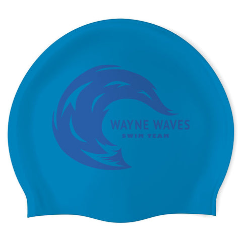 Wayne Waves Swim Team - Swimoutlet PO71247 (LIB/01) - Wrinkle-Free Silicone Swimming Cap