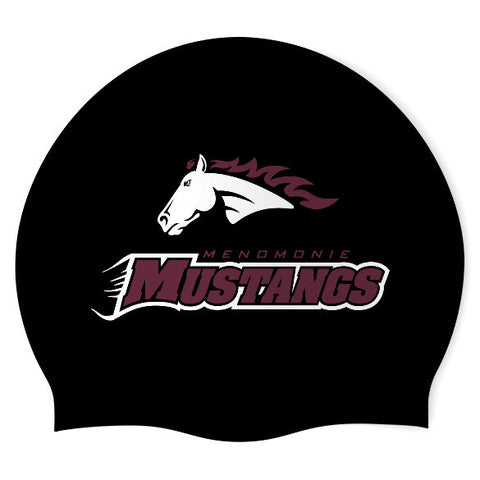 Menomonie HS Boys' Swim Team - Swimoutlet PO25768851 (BLK/04) - Wrinkle-Free Silicone Swimming Cap