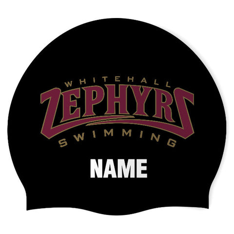 Whitehall Zephyrs Swimming - Swimoutlet PO26029027 (BLK/02/P) - Wrinkle-Free Silicone Swimming Cap