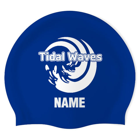 Tiffin Tidal Waves - Swimoutlet PO25491956 (RBL/01/P) - Wrinkle-Free Silicone Swimming Cap