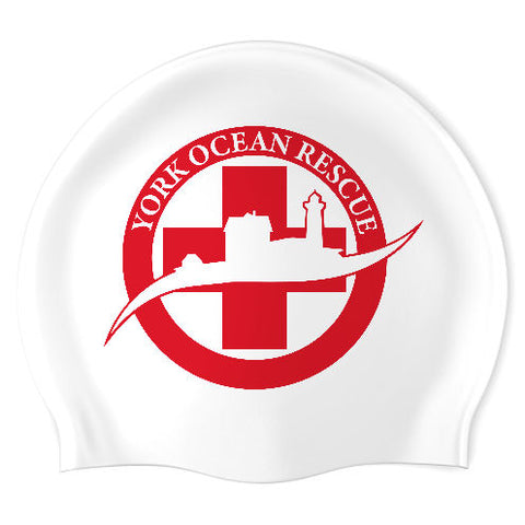 York Ocean Rescue - Swimoutlet PO26234056 (WHT/01) - Wrinkle-Free Silicone Swimming Cap