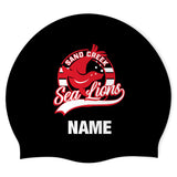 Sand Creek Sea Lions - Swimoutlet PO 71462 (BLK/02/P) - Wrinkles Free Silicone Swimming Cap