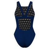 White Court Blue Dolphins Revised - Solid Classic Strap Swimsuit