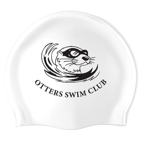 Otters Swim Club - Swimoutlet PO2943-0123 (WHT/01) - Wrinkle-Free Silicone Swimming Cap