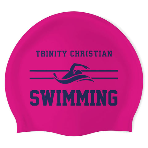Trinity Christian School - Swimoutlet PO25642228 (HPK/01) - Wrinkle-Free Silicone Swimming Cap