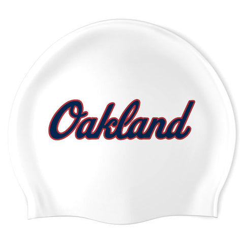 Oakland High School - Swimoutlet PO25524980 (WHT/02) - Wrinkle-Free Silicone Swimming Cap