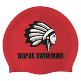 Wapakoneta HS Swim Team - Swimoutlet PO25597885 (RED/03) - Wrinkle-Free Silicone Swimming Cap