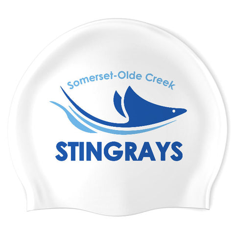 Somerset-Olde Creek Stingrays - Swimoutlet PO26258722 (WHT/02) - Wrinkle-Free Silicone Swimming Cap