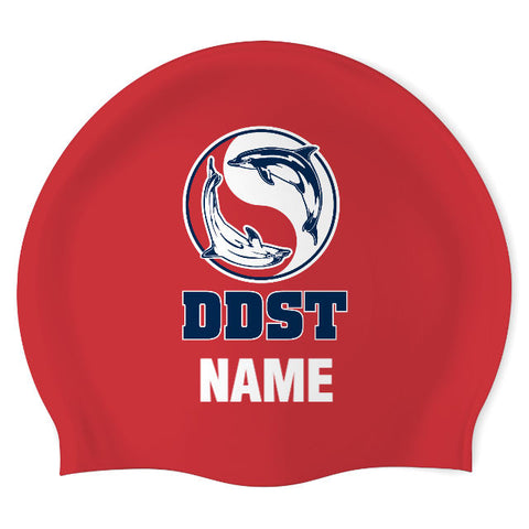 Douglas Dolfins Swim Team - Swimoutlet PO25550859 (RED/02/P) - Wrinkle-Free Silicone Swimming Cap